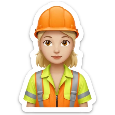 woman in orange hi vis overalls sticker