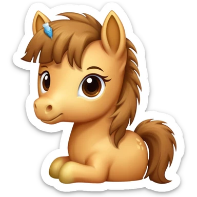 pony being brushed sticker