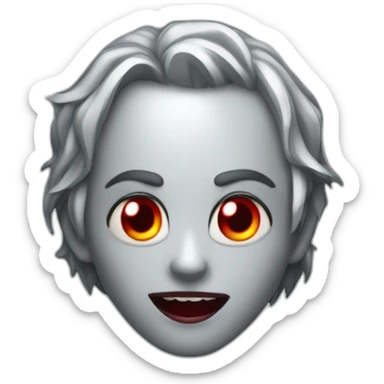 Vampire with shimmering red eyes and a gleaming silver necklace sticker