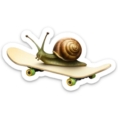 Snail on skate baord sticker