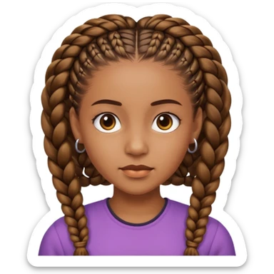 Brownskin girl with cornrows and hair in the back sticker