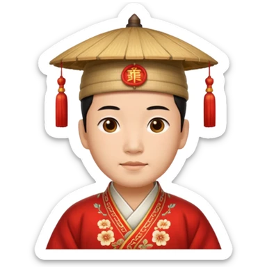 Traditional Chinese man head sticker