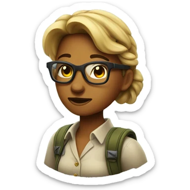 nature loving wanderer female nerd sticker