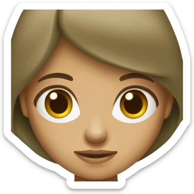 menina olhos verdes ,cabelo marrom,pele bege claro e  cabelo liso. sticker