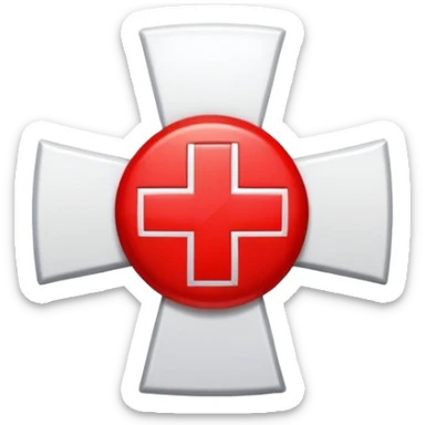 Red Cross medical symbol on white background sticker