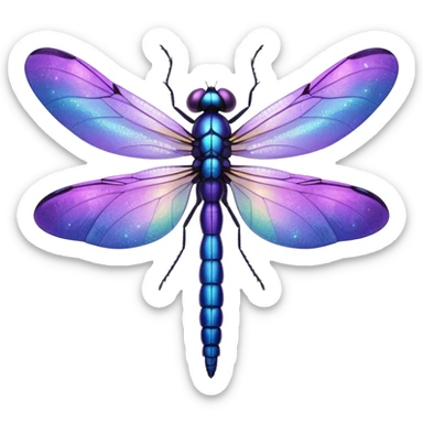 glitter purple dragonfly sticker