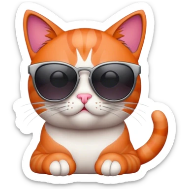 Cat with sunglasses sticker