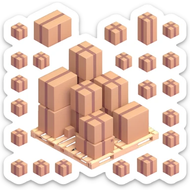 palletized boxes cargo sticker