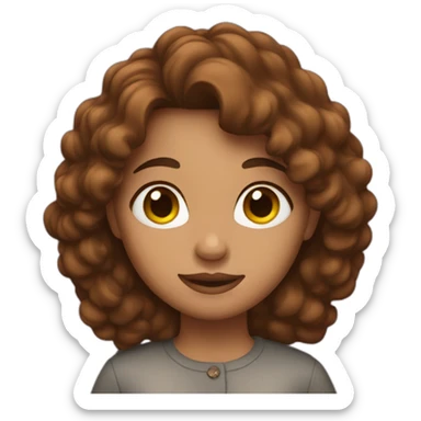 brown hair woman in love sticker