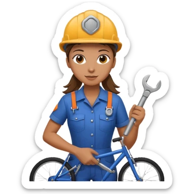 woman Bike Repair Mechanic sticker