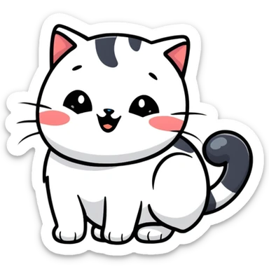 playful cat winking sticker