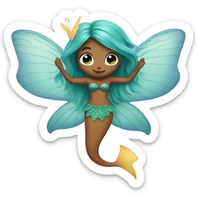 Mermaid with fairy wings sticker