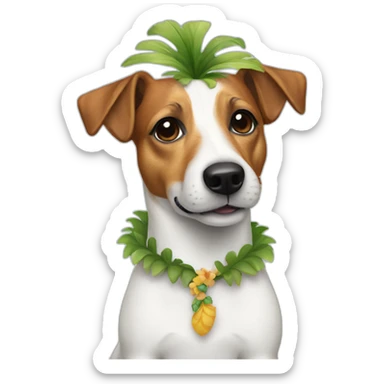 Jack russell dressed hawaïen sticker