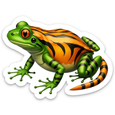 Frog with tiger body and scorpion tail sticker