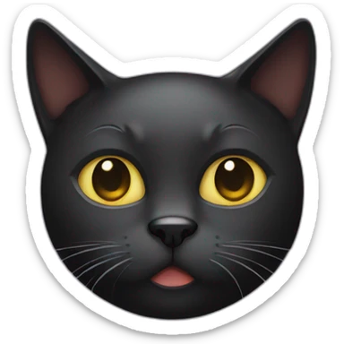black cat sick sticker