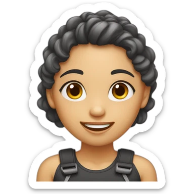 sweet girl with brackets sticker