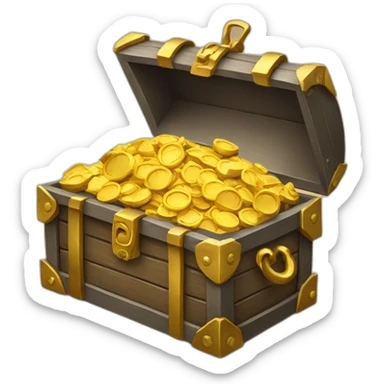 open treasure chest with iphones inside sticker