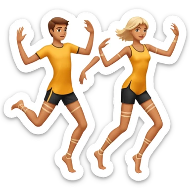 two dancing legs with motion lines sticker