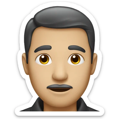 a man with mole under his right side lips sticker