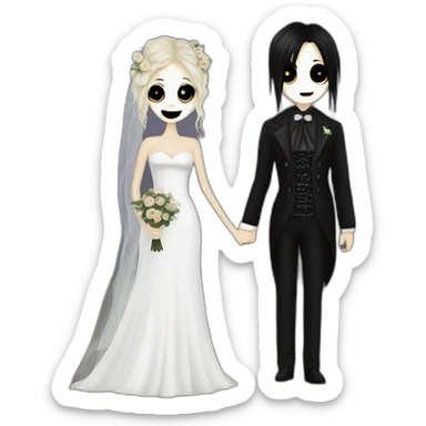 Goth country couple wedding sticker