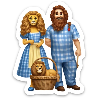 Dorothy and the Cowardly Lion in The Wizard of Oz sticker