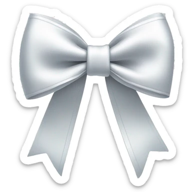 white satin bow sticker
