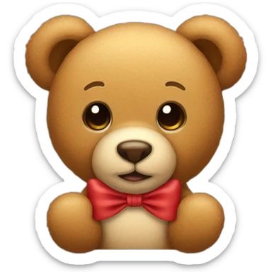 Teddy with a bow sticker