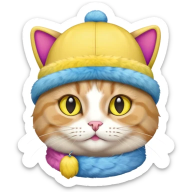 Cat with pansexual hat sticker
