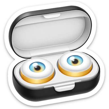 2 contact lenses white travel mini case sticker