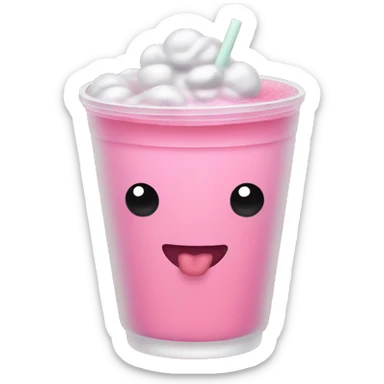 Pink boba drink sticker