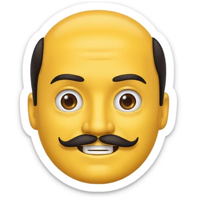 iOS emoji with fu man chu mustache  sticker