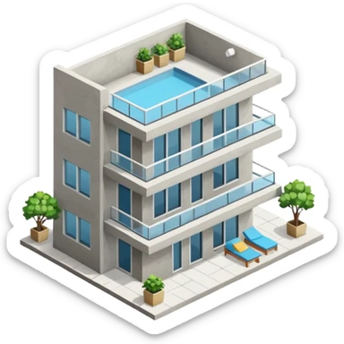 isometric apartment with balcony sticker