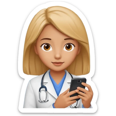 A cute veterinarian girl that watching a movie on her phone sticker