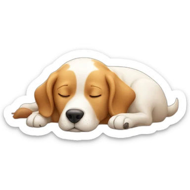 dog sleeping funny with dream sticker