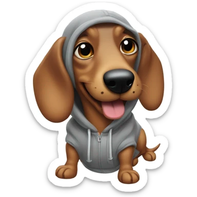 A dapple sausage dog grey hoodie winking  sticker
