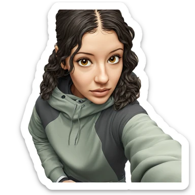 realistic portrait of girl sticker