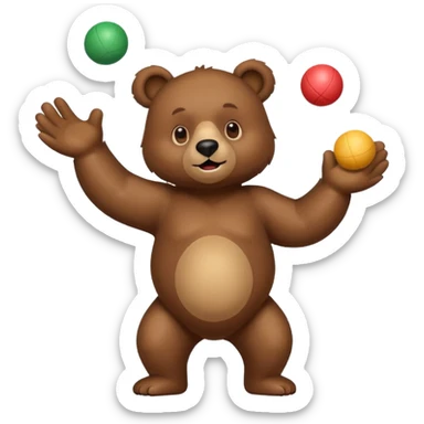 Bear juggling  sticker