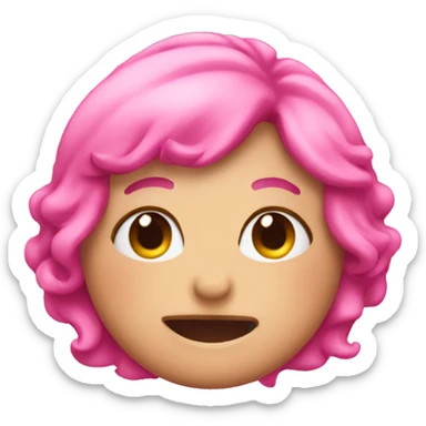 Pink blushing emoji sticker