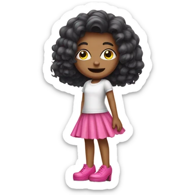 little monster with a pink skirt on and little pink heels sticker