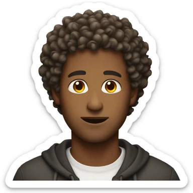 Man with curly hair 24 year old  sticker