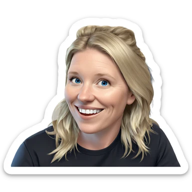 smiling girl with blue eyes sticker