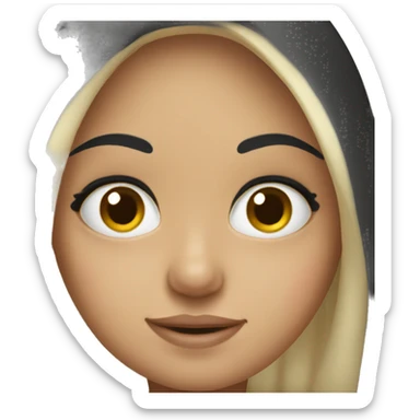 Cute hispanic girl with big eyes and long black hair sticker