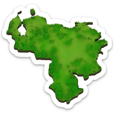 mapa de venezuela, resaltando el estado falcon en 3d sticker
