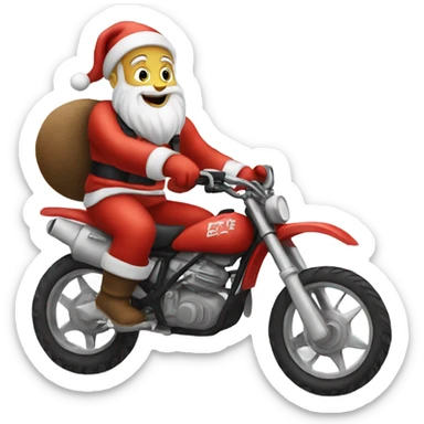 Santa riding a dirt bike sticker