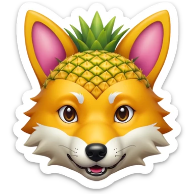 Pineapple-dog-wolf-Fox  sticker