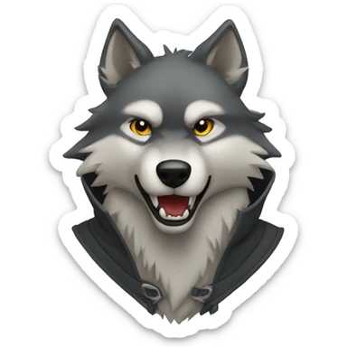 wolf in ninja mode emoji sticker
