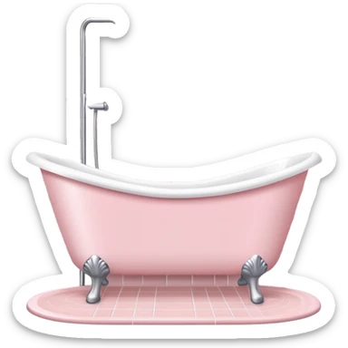 Pale pink bathtub and shower sticker