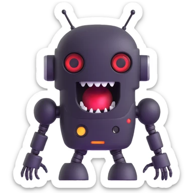 Robot talking with open mouth, speaking robot sticker
