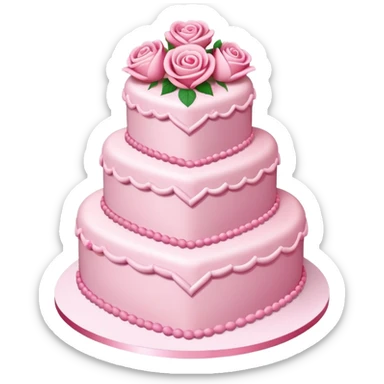 Pink 3 tier heart shaped birthday cake  sticker
