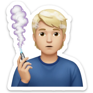 vaping male with blonde hair sticker